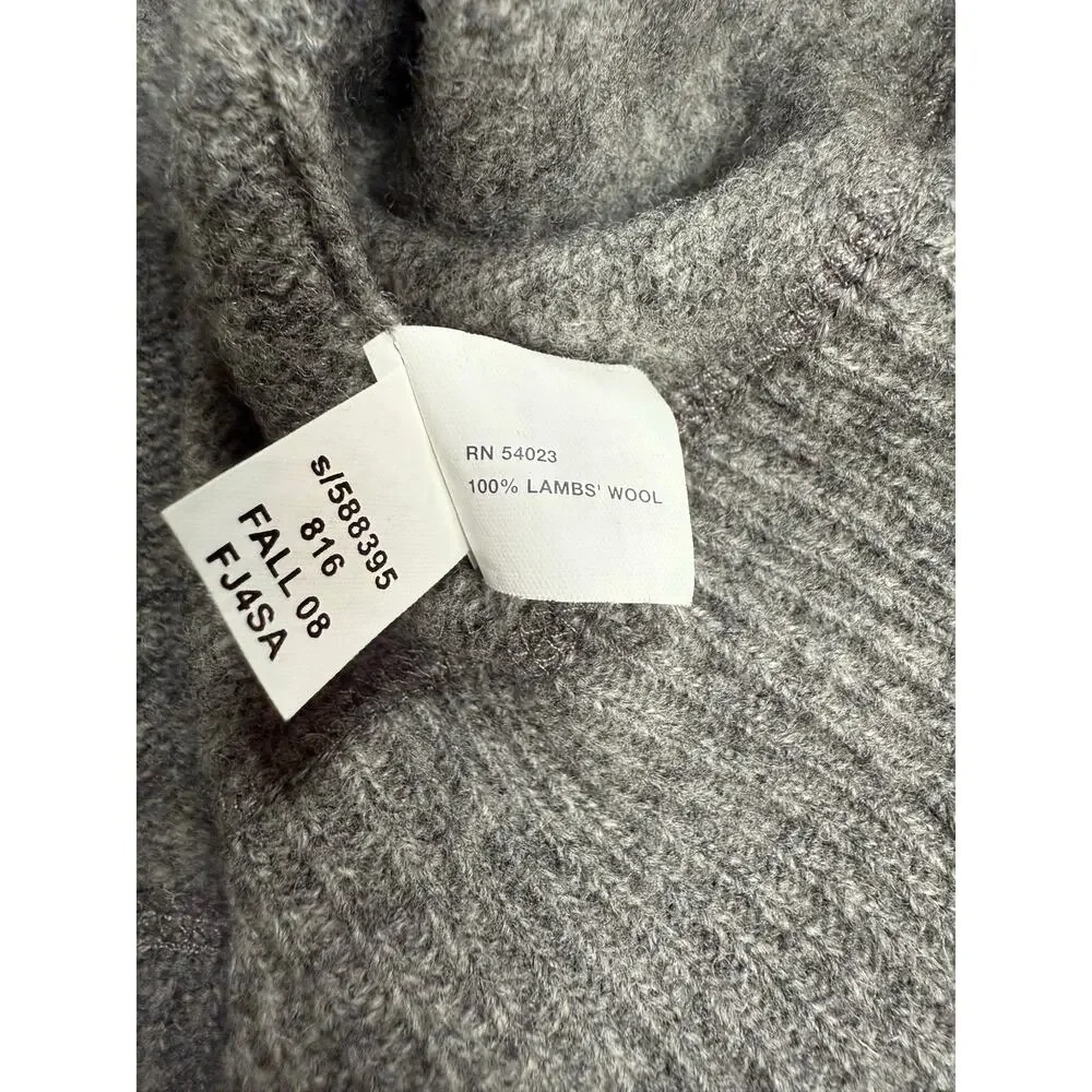 Gap Mens Sweater Size MEDIUM European Fit 100% Lambswool Gray Pullover